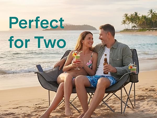 Double camping chair folding camping chair loveseat camping chair camping loveseat