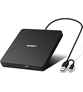 Haiway External DVD Drive, USB 3.0 Type-C CD DVD Burner, Portable +/-RW CD/DVD Optical Drive CD R...