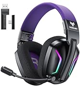 WESEARY Wireless Gaming Headset for PC, Laptop, Mac &amp; Switch, Dual Low-Latency 2.4GHz USB/Type-C,...