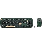 Colorful Wireless Computer Keyboards Mouse Combos, UBOTIE Polychrome Round Keycaps Retro PC Keybo...