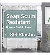 AmazerBath Clear Shower Curtain Liner, Plastic Shower Curtain Liner, Lightweight Shower Liner PEV...