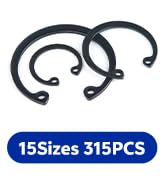 matell 315Pcs Black Alloy Steel Circlip Snap Retaining Clip Ring Assortment Set,Black Alloy Steel...