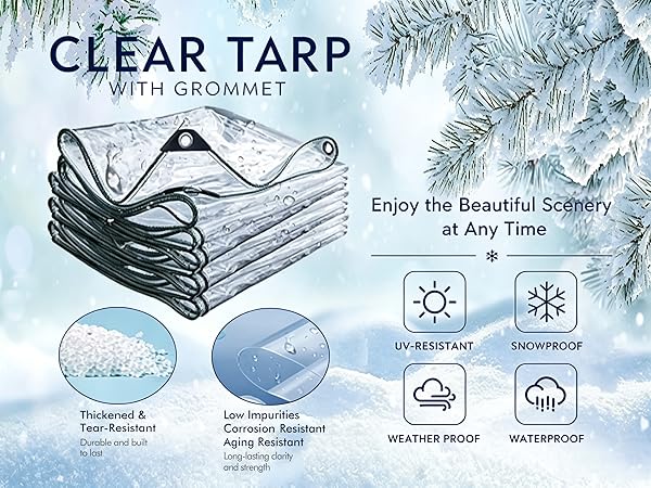 clear tarp with grommets 