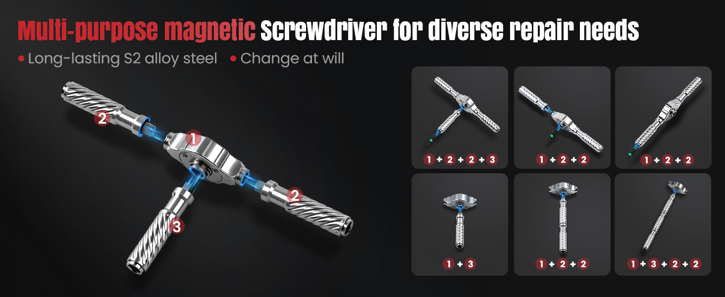 Ratchet Screwdriver Set, magnetic Screwdriver sets, S2 Steel Bits, DIY Combination Flexible Shaft
