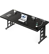 Coleshome 78 Inch Executive Desk with USB Ports, Large Computer Desk with Extra Thick, Long Morde...