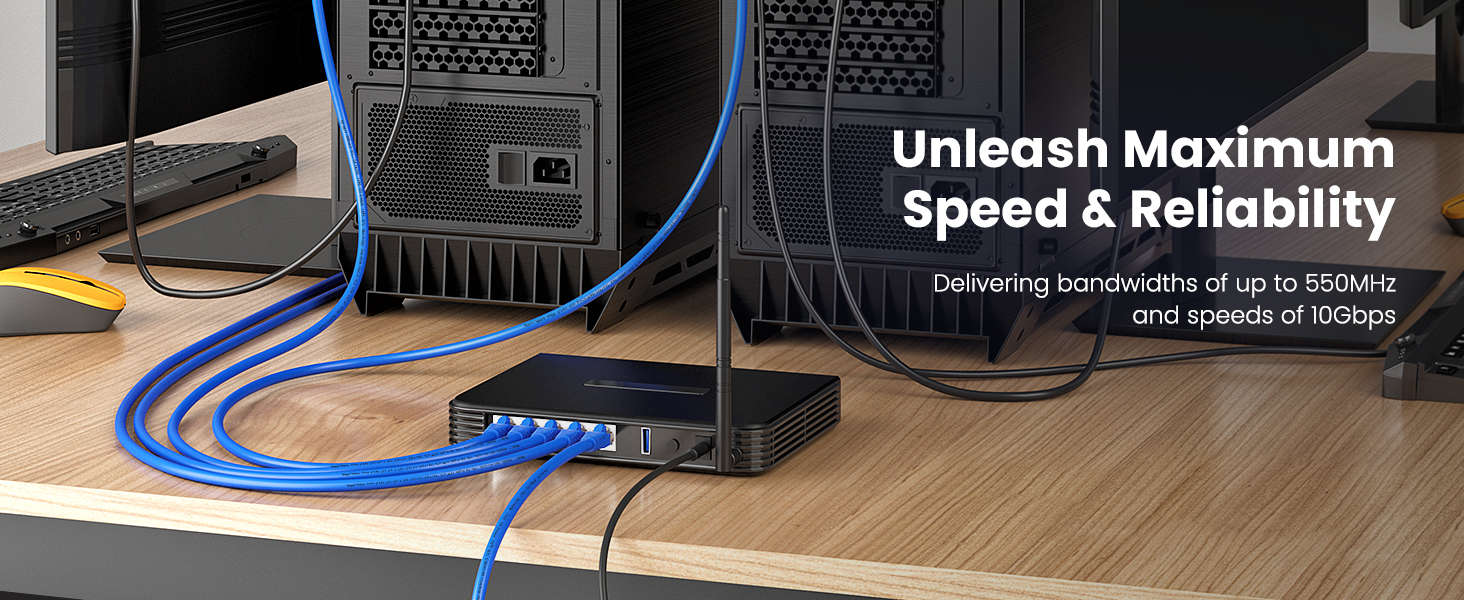 cat6 ethernet cable high performance 100% pure copper 10 gbps speed 550 MHz UL