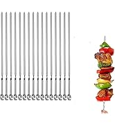 Metal Skewers for Grilling,Kabob Skewers,Flat BBQ Barbecue Skewer,Grilling Skewers Set,Reusable B...