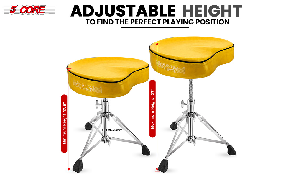 Yellow Drum Chair,Height Adjustable Heavy Duty Upgraded Drum Stool