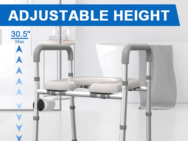 raised toilet seat with handles