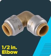SharkBite Max 1/2 x 1/2 in PTC 90-Degree Elbow, Push-to-Connect Brass Plumbing Fitting, UR248A