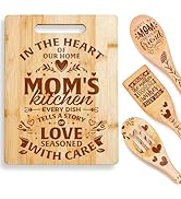 Riveira Wooden Spoons For Cooking &amp; Cutting Board – Great Mother's Day Gift Ideas with its Unique...