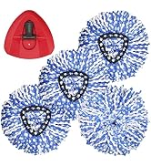 RinseClean Spin Mop Replacement Head - 4 Pack Spin Mop Refills with Base Compatible with O-Cedar ...