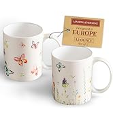 Maison d' Hermine Coffee Mug with Handles Fine Bone China Mugs Pack of Two Tea Cups for Hot Bever...