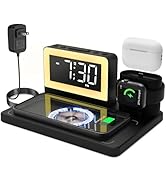 Digital Alarm Clock with Wireless Charging Dock Staion for Magsafe with 7 Color Light for Iphone ...