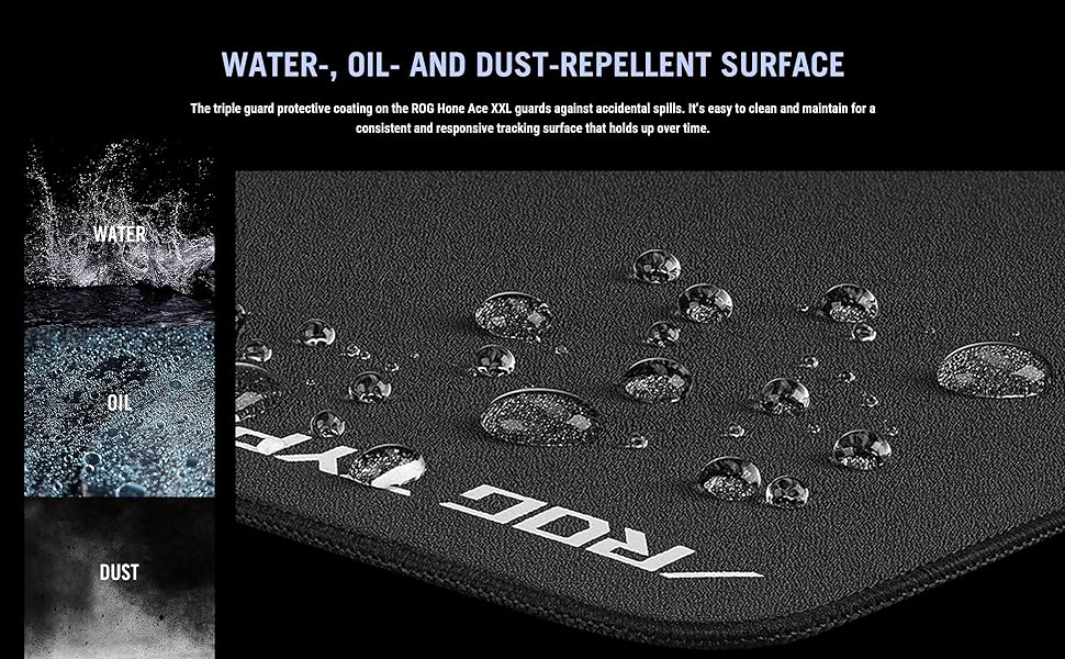 ASUS ROG Hone Ace XXL Gaming Mouse Pad, High-Density Memory Foam Base, Hybrid Cloth Material