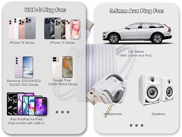 type c to 3.5mm male cord