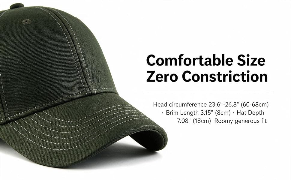 Oversize Baseball Cap XXL Big Head Hats for Men Large Head Hats Dad Hat Adjustable 23.6&amp;#34;-26.8&amp;#34;