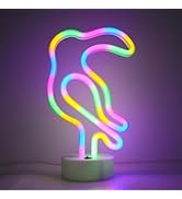 Decorative LED Toucan Shaped Neon Sign ENUOLI Neon Night Light with Four Color Lights Batter&amp;USB ...