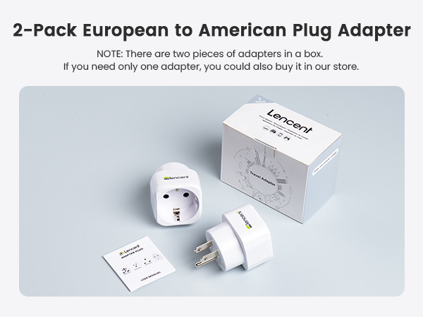 EU to US Adapter 2 Pack