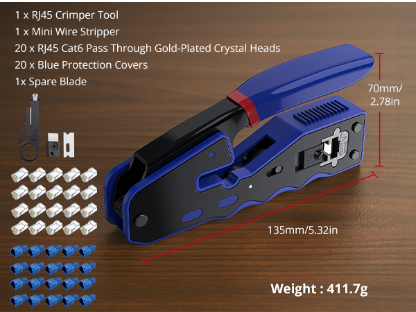 RJ45 pass through crimp tool