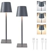 MIOBLUE 2 Pack Cordless Table Lamp,Portable LED Desk Lamp, 5200mAh Battery Operated, 3 Color Dimm...