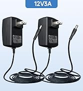 UL Listed 2 Pack 12V 3A/3000mA 6ft Power Supply Adapter, AC to DC 36W 3A 2.5A 2A 1.5A 1A 0.5A Rep...