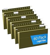 Hanging File Folders, RAZCC 60 Pack Reinforced Hanging Folders Legal Size, Designed for Bulky Fil...