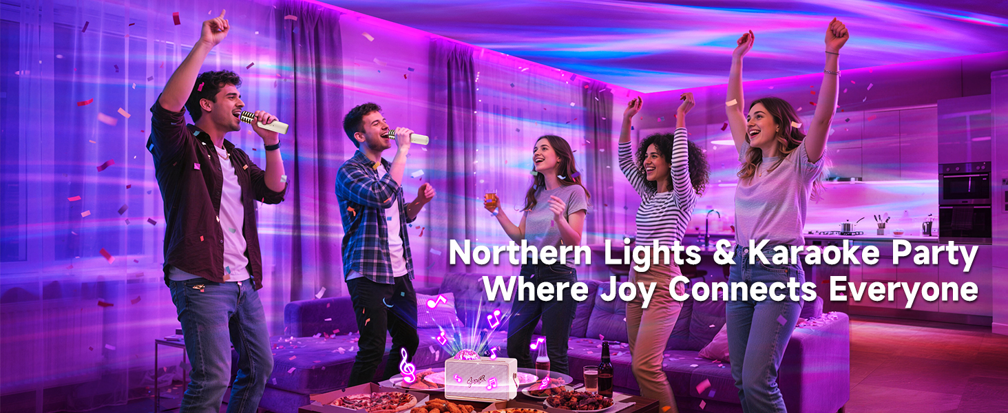 Karaoke Machine for Kids Adults Teen with Northern Lights