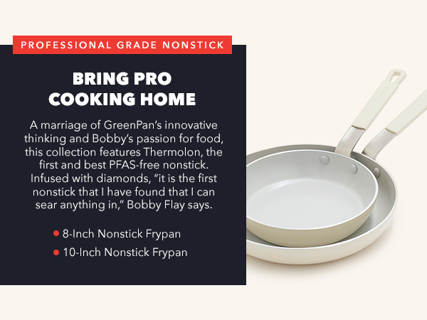GreenPan, Ceramic Nonstick, PFAS-Free, Non-Toxic, Cookware, Frypans, Bobby Flay