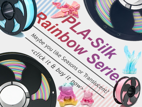 Toksen3D printing filament PLA PETG TPU gradient bi dual tri color rainbow filament