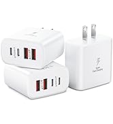 3-Pack USB C Charger Block, 40W 4-Port USB C Fast Charging Block Dual Port USBC Power Adapter Mul...