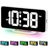 SMOUPING Digital Alarm Clock with Colorful Dynamic RGB Night Light,Volume/Color Adjustable,USB-C ...