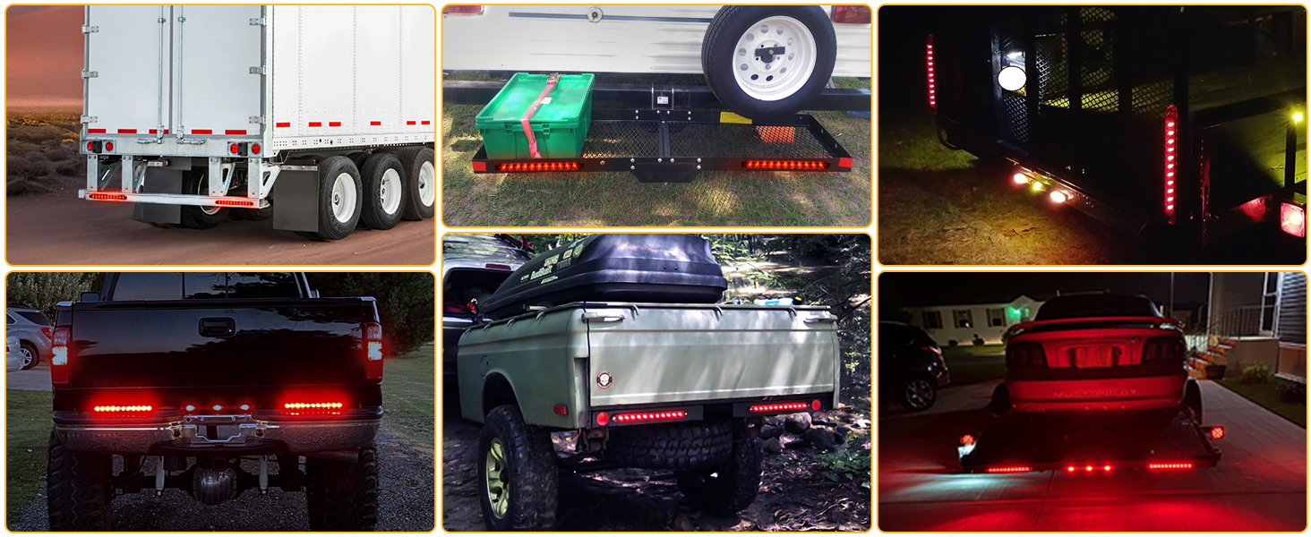 16Inch 11 LED Red Trailer Light Bar for Park Stop Turn signals Tail Brake Light