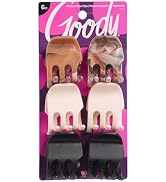 Goody Classic Claw Hair Clips - 6-Count, Clear, Brown and Black - 1/2 Claw Will Gently Keep Hair ...