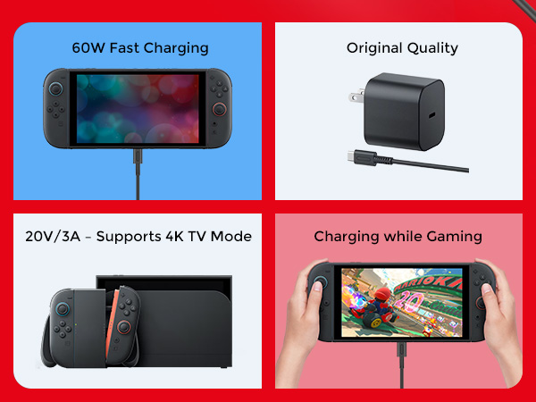 60W Fast Charger for Switch 2