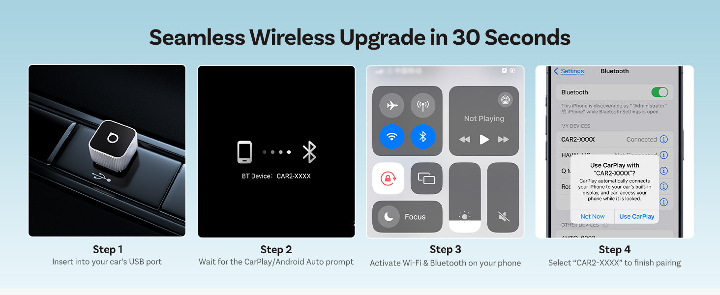 2026 Upgrade Ottocast Mini Cube, 2-in-1 Wireless CarPlay &amp;amp; Android Auto Adapter