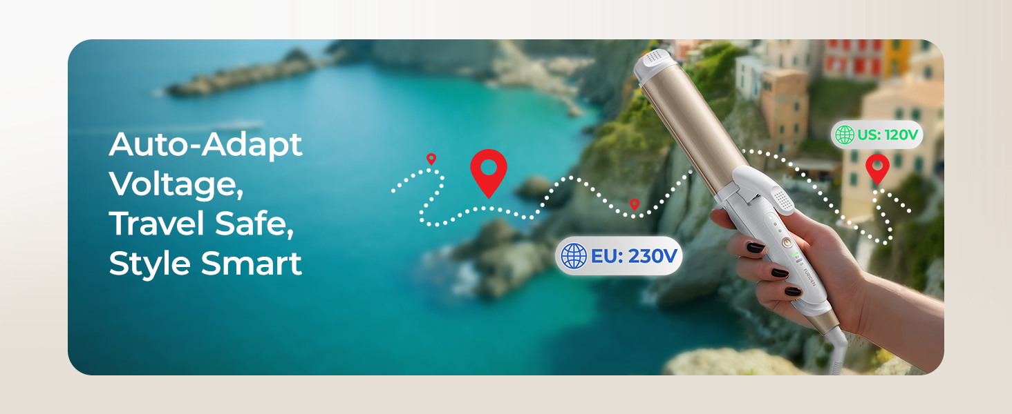 Auto-AdaptVoltage,Travel Safe,Style smart