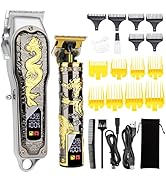 HIENA PRO Hair Clippers for Men T-Blade Trimmer Set, Men Professional Cordless Barber Hair Clippe...