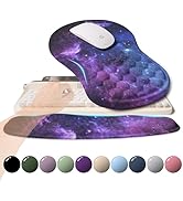 KUOSGM 2-in-1 Ergonomic Set, Wave Rise Keyboard Wrist Rest and Massage Bulge Slope Mouse Pad Wris...