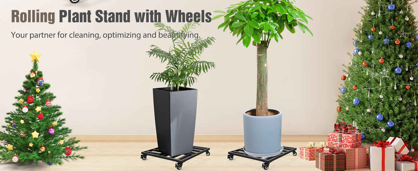rolling plant stand with wheel