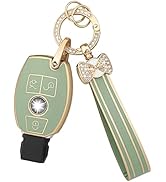 PIFOOG Key Fob Cover for Mercedes Benz 3 Buttons Car Keys Case Shell Bling Keychain Protector Acc...