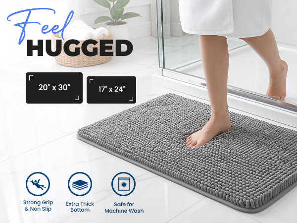Shaggy Bath Mat Rug For Bathroom Cotton