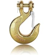 APOCHON 1 Pack Clevis Slip Hook 3/8" with Safety Latch, Heavy Duty Chain Hook for 3/8" Trailer Tr...