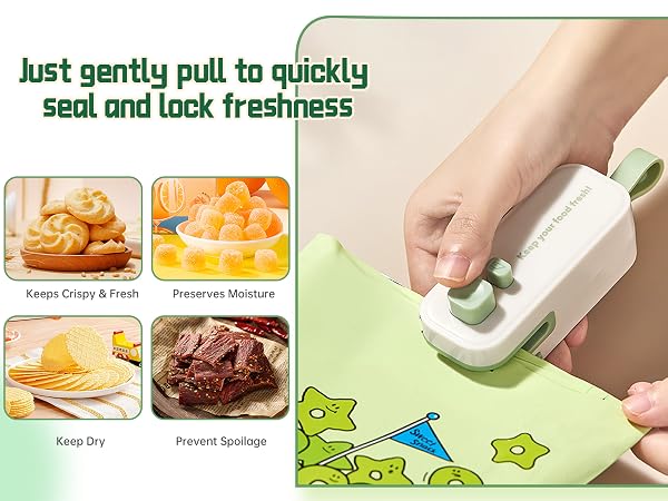 mini bag sealer with cutter and magnet