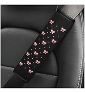 KHGUZ Bling Car Seat Belt Cover, 2PCS Rhinestone Cute Bow Comfort Vehicle Seatbelt Shoulder Pad, ...