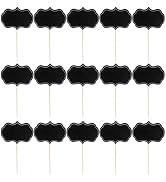 Toddmomy Cheese Markers 24Pcs Black Chalkboard Picks Chalkboard Sign Cake Cupcake Toppers Buffet ...