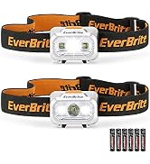 EverBrite 2 Pack LED Headlamp, 4 Lighting Modes with Pivoting Light Head | Batteries Included, IP...