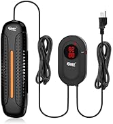 hygger Aquarium Heater 300W/500W/800W/1000W/1200W Fish Tank Heater with Multiple Security Protect...