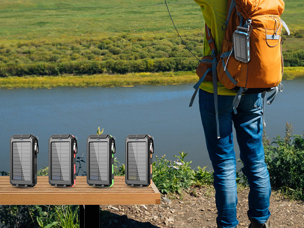 20000mAh solar charger with cables