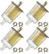HayEastdor 4PCS 5/16" Universal Fuel Filters with 8PCS 14mm Hose Clamps Gas Inline Fuel Filter Re...